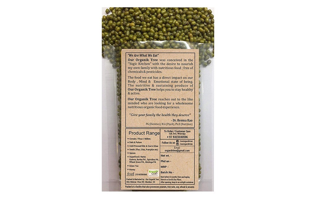Our Organik Tree Wohle Green Moong    Pack  500 grams